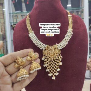 Ganeshji Pendant for Women in Dual Tone Gold & White | Elegant Spiritual Jewelry | Hindu God Necklace | Ethnic & Festive Wear