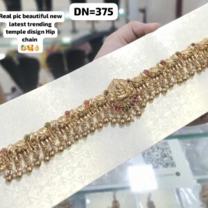 Majestic Elephant Design Temple Kamarbandh with Lakshmi Motif | Gold Plated Waist Chain with Pearls & Stones