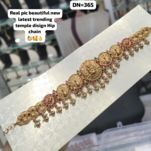 Temple Coin Design Hip Chain for Women | Gold Plated Kamarbandh with Central Goddess Motif | Traditional South Indian Bridal Waist Belt