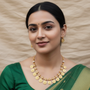 Delicate Gold Plated Kasu Mala Choker Necklace Set with Coin & Pearl Accents | Traditional Temple Jewelry