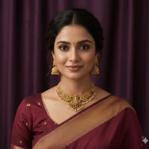 Exquisite Antique Gold Plated Lakshmi Temple Jewelry Choker Necklace Set with Matt Finish Jhumkas for Wedding & Bridal