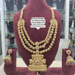 Traditional Rani Long Haram Necklace Set
