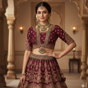 Royal Kundan Style Polki & Emerald Tone Bridal/Party Wear Jewellery Set with Maang Tikka, Choker, Long Haar and Waist Chain