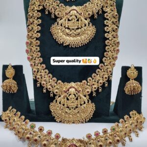 Antique Finish Temple Jewelry Set for Women – Lakshmi Bridal Collection