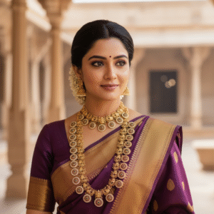 Traditional South Indian Temple Jewellery Set for Women | Bridal Long Haram Necklace & Choker with Jhumka Earrings | Wedding Jewellery Set