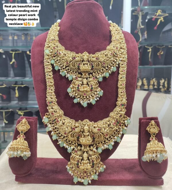 Heavy Temple Design Combo Necklace Set