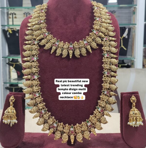 Temple Design Combo Necklace Set