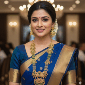 South Indian Temple Jewellery Set with Intricate Peacock Design| Green Stone Festive Jewelry for Women