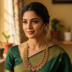 Ethnic Bollywood Style Antique Gold Finish Peacock & Coin Necklace Set with Stone Detailing