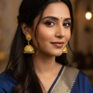 Heavy Golden Dome Jhumka Earrings with Rich Micro-Textured Finish