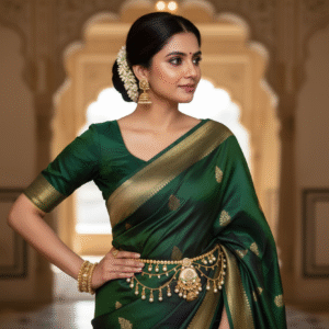 Exquisite Pearl-Drape Kamarpatta / Kamarbandh for Silk Sarees | Antique Gold Finish