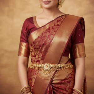 Premium Broad Kamarbandh / Kamarpatta with White Stone Accents | Heavy Saree Waist Belt