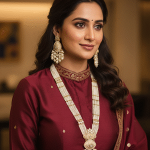 Luxurious Multi-Layer Pearl Rani Haar Set | Long Mala Necklace with Statement Earrings