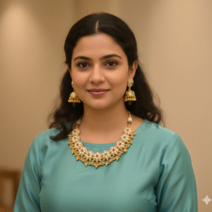 Exquisite South Indian Temple Jewelry Style Necklace Set with Jhumka Earrings