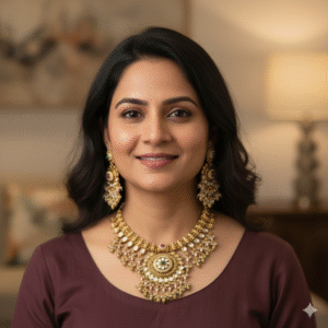 Rajwadi Antique Gold Kundan Choker Necklace Set with Statement Earrings