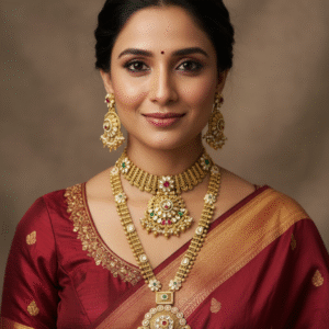 Traditional Rajwadi Antique Gold Plated Combo Necklace Set with Choker and Long Haram | Temple Jewelry Style for Weddings and Festivals