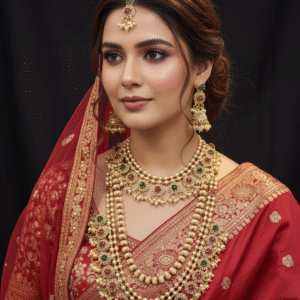 Traditional Gold Plated Kundan Pearl Rani Haar and Choker Bridal Set