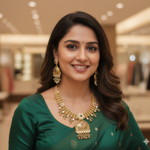 Regal Rajwadi Gold-Toned & Pearl Choker Necklace Set with Drop Pendant