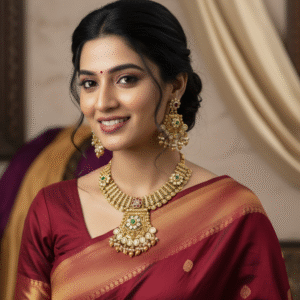 Exquisite Gold-Plated Rajwadi Choker Necklace Set with Pearl Drops and Jhumka Earrings