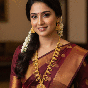 Exquisite Maharashtrian Kolhapuri Saaj Long Necklace with Stud Earrings Set