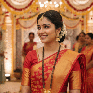 Traditional 36 Inch Gold Plated Mangalsutra Necklace | Twin Vati Katori Pendants Black Beads Nallapusalu for Bridal/Festive Wear