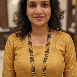 Heavy 36 Inch Long Gold Plated Mangalsutra | Multi-Strand Black Beads Nallapusalu with Large Twin Vati Katori Pendants