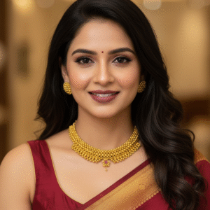 Premium Traditional Maharashtrian Pure Gold Look Thushi Choker Necklace Set with Earrings