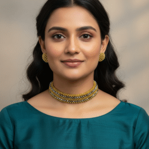 Unique Dual-Tone Thushi Choker Necklace Set