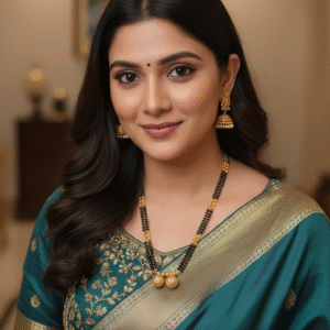 Short 18 Inch Gold Plated Mangalsutra | Traditional Twin Vati Katori Pendants Black Beads Daily Wear Necklace