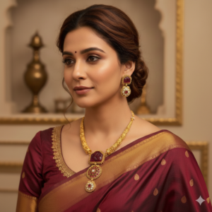 Gemstone Pendant and Matching Ruby Red