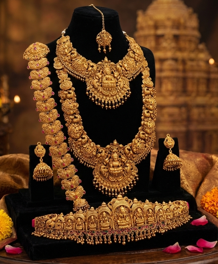 South Indian Temple Nagas Bridal Set 01