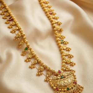 Traditional Maharashtrian Kolhapuri Saaj Necklace for Women | Gold Plated Ethnic Long Jewelry | Marathi Wedding & Festive Wear (Peshwai Jewellery)