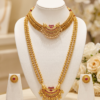 Maharashtrian Chandrakor Thushi and Chandrakor Mala set with stud earrings