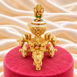 Lord Ganesha elephant rath kumkum box front view