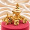 Lord Ganesha elephant rath kumkum box with decorative elephant and wheels